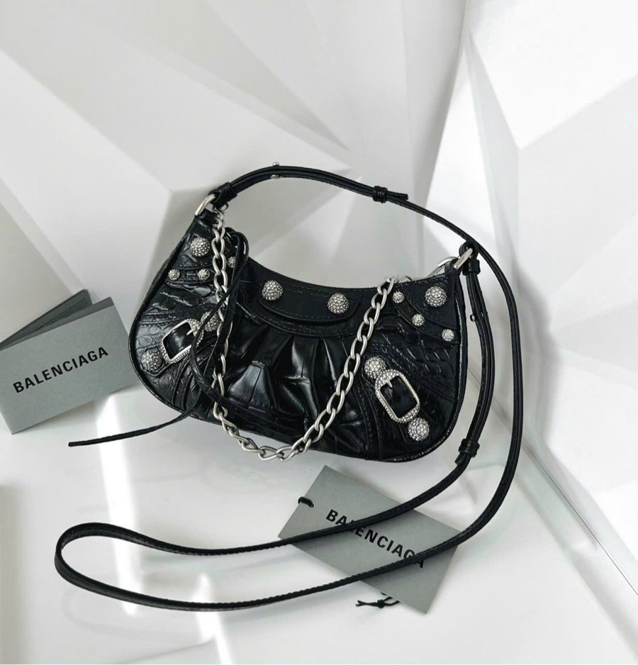 Kẹp nách Balenciaga mini bản full đá (đáy 20cm)