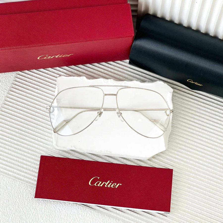 Kính cận Cartier CT0116O c Lệ Quyên đeo dáng unisex siêu nhẹ , gọng silver ✨