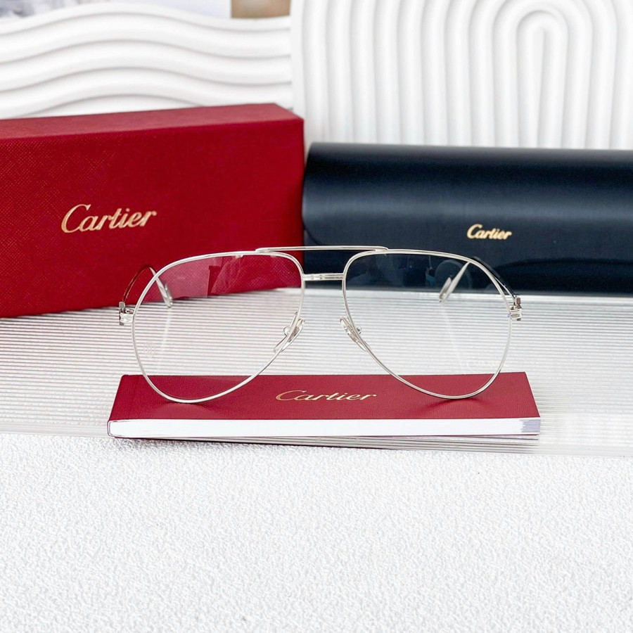 Kính cận Cartier CT0116O c Lệ Quyên đeo dáng unisex siêu nhẹ , gọng silver ✨