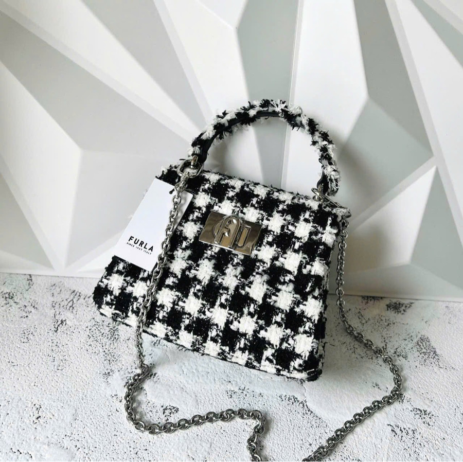 Túi Furla 1927 top mini vải tweed cực hiếm 💞