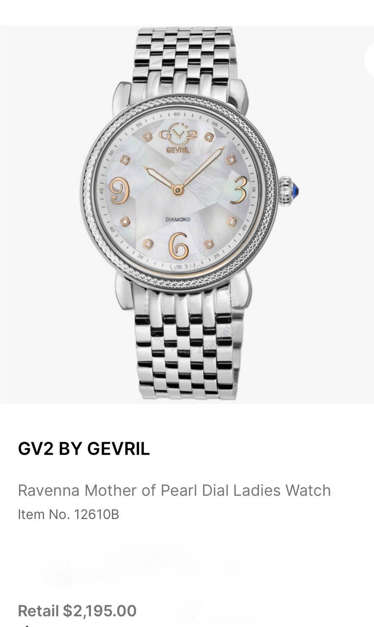 Đồng hồ GV2 by gervil Ravenna for women