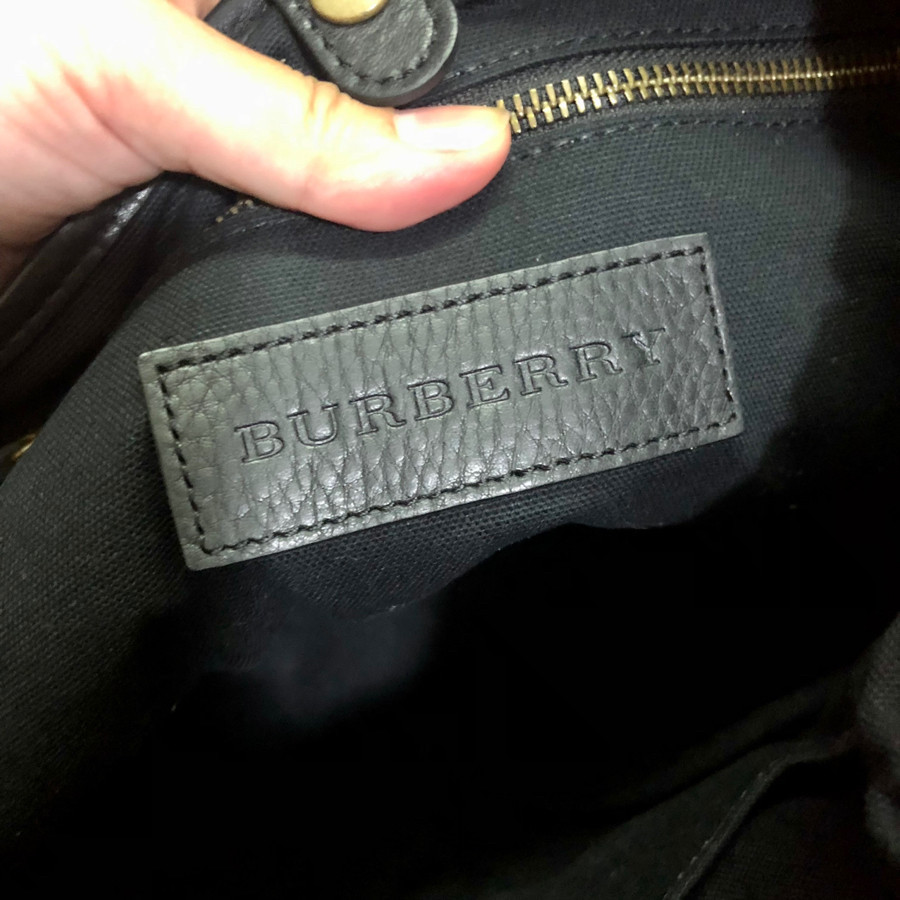 ❤️ Burberry - London Check and Zip Around Black Canvas / Leather Backpack: