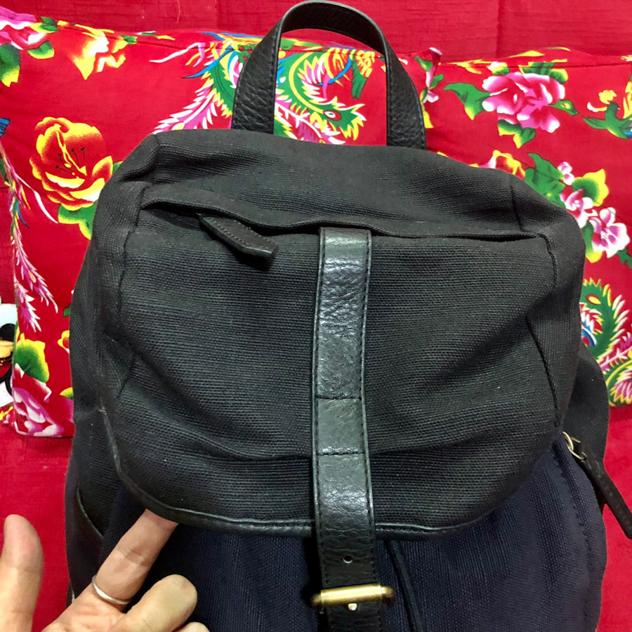 ❤️ Burberry - London Check and Zip Around Black Canvas / Leather Backpack: