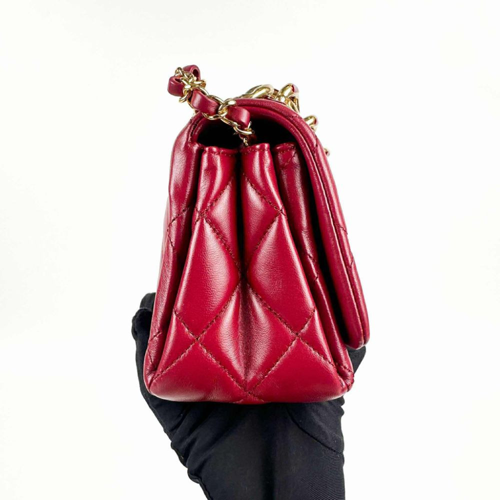 túi chanel đỏ burgundy