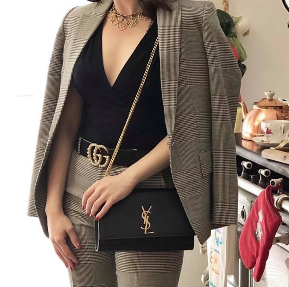 Túi YSL kate da sần khoá vàng sz M