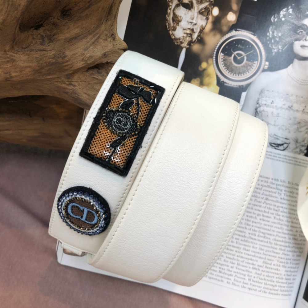 Dior Lady Medium White Lambskin Limited