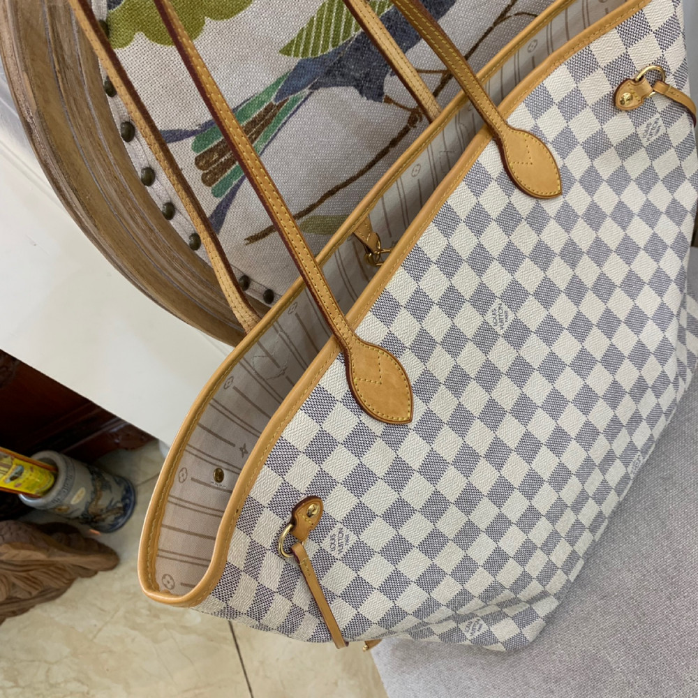 Túi LV neverfull damier azur sz Mm