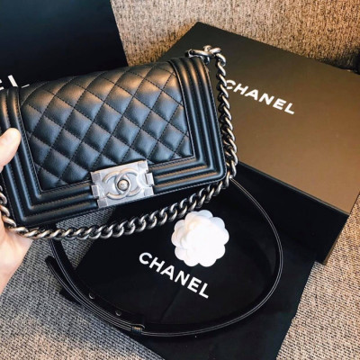 Chanel Boy Small Lambskin Black Medium Shw