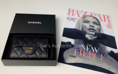 Card holder Chanel caviar khoá vàng