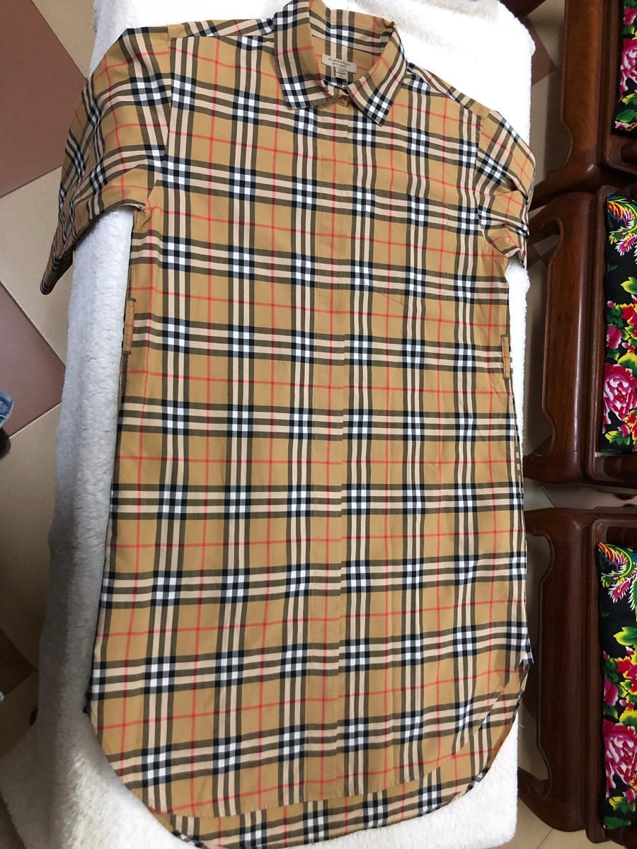 ❤️ B.B.R - Vintage check cotton tie-waist shirt dress sz 8uk