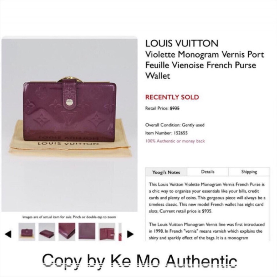 Louis Vuitton Violette Monogram Vernis French Purse Wallet