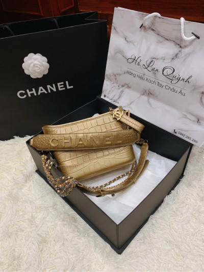 Chanel Gab croc gold s siêu hiếm