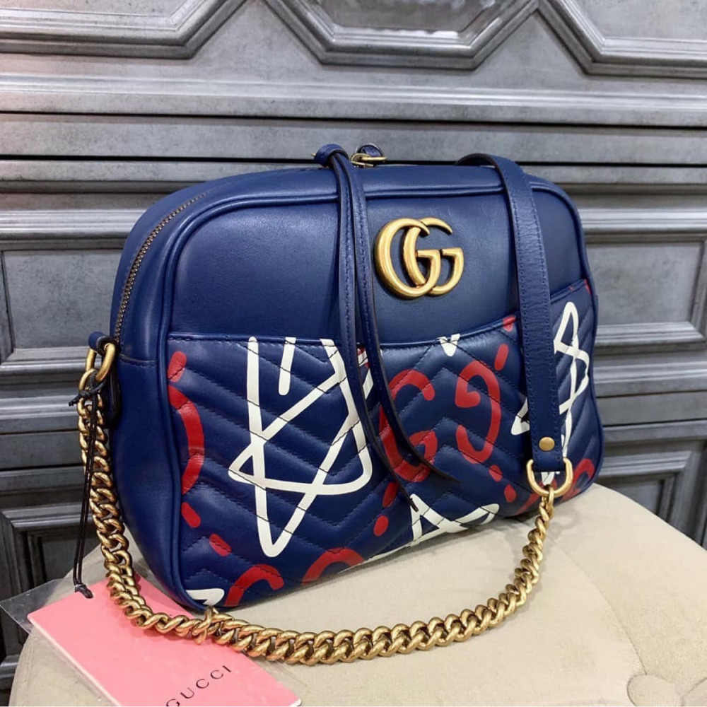 Túi Gucci Marmont camera ghost print new