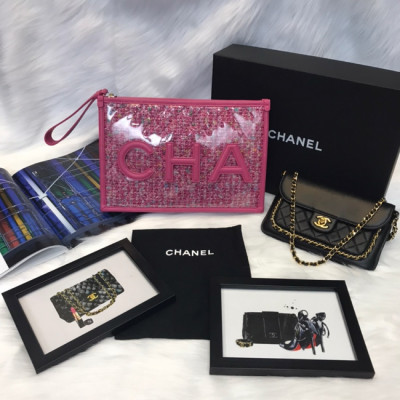 Clutch Chanel hồng