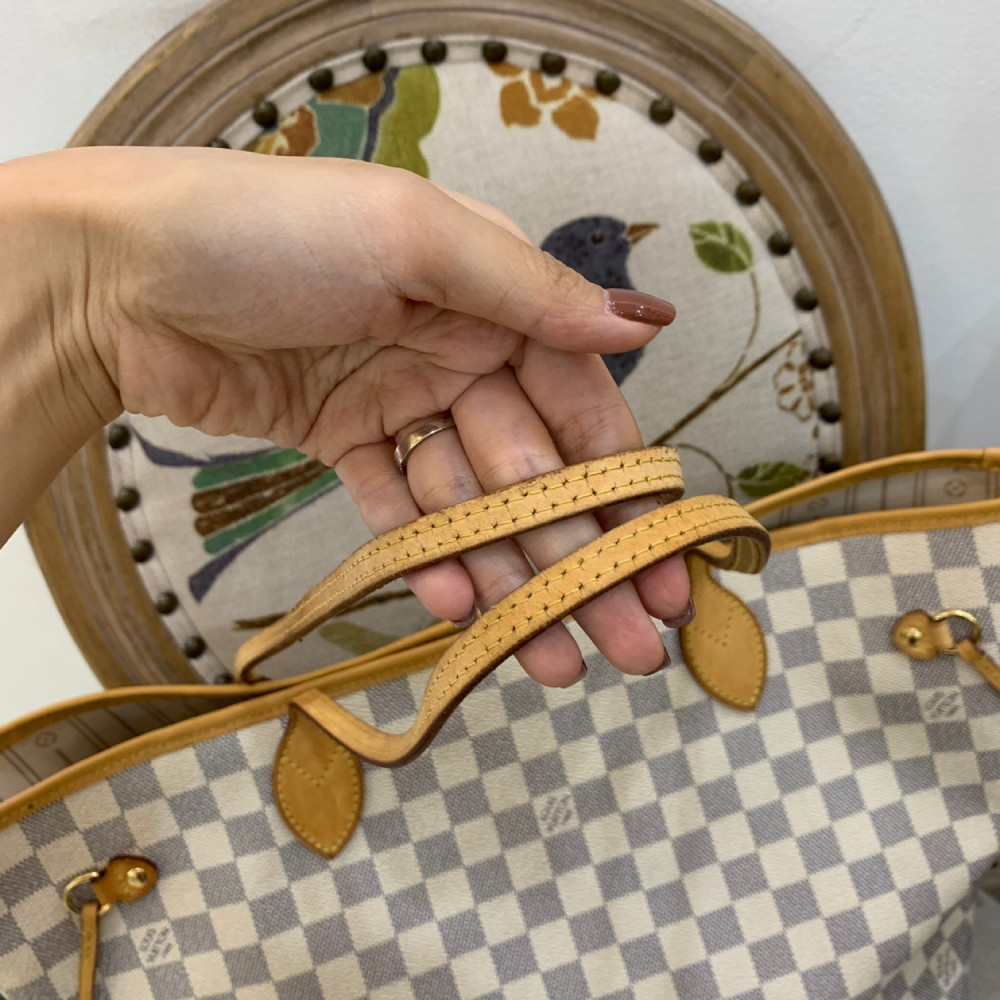 Túi LV neverfull damier azur sz Mm