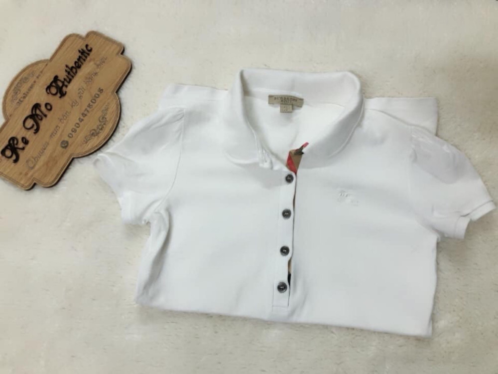 Burberry áo polo check khuy - nữ sz XS