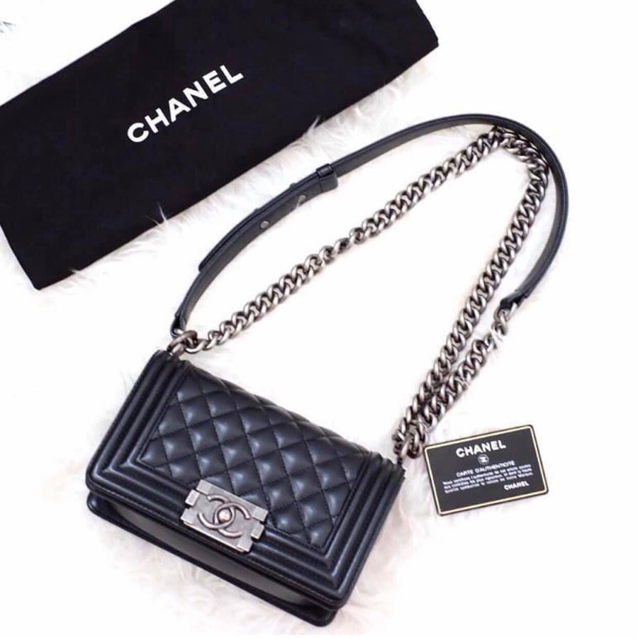 Chanel Boy Small Lambskin Black Medium Shw