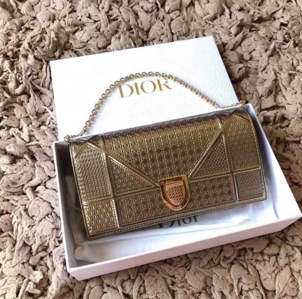 Clutch dior woc metalic gold Tín đồ hàng hiệu