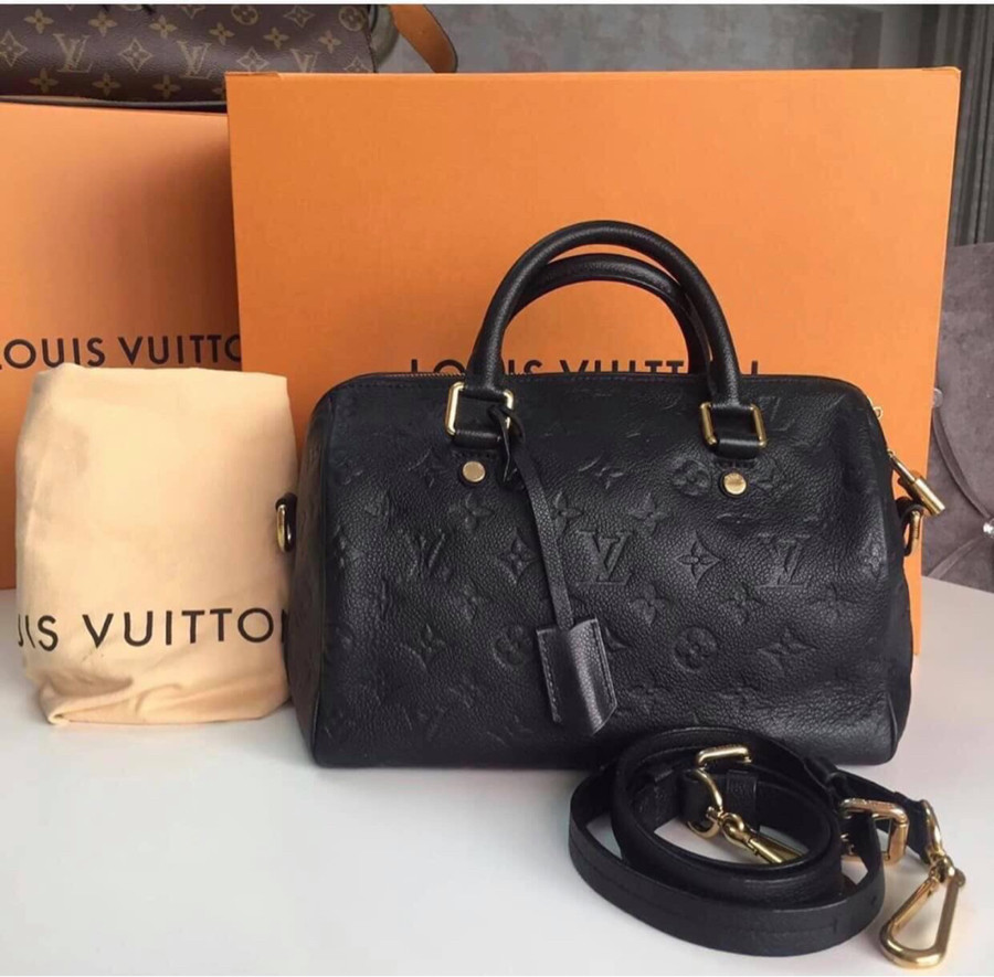 Louis Vuitton Speedy Bandou 25 Black Empriente Noir