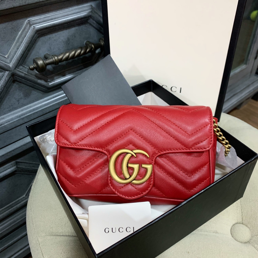 Túi Gucci marnont super mini đỏ new