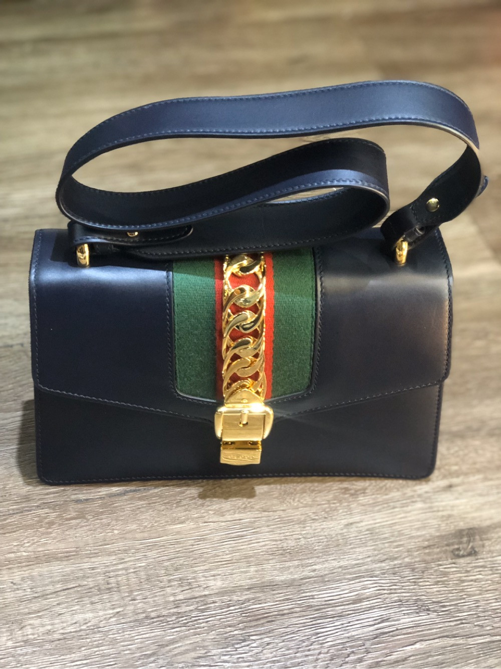 Túi Gucci Sylvie xanh đen