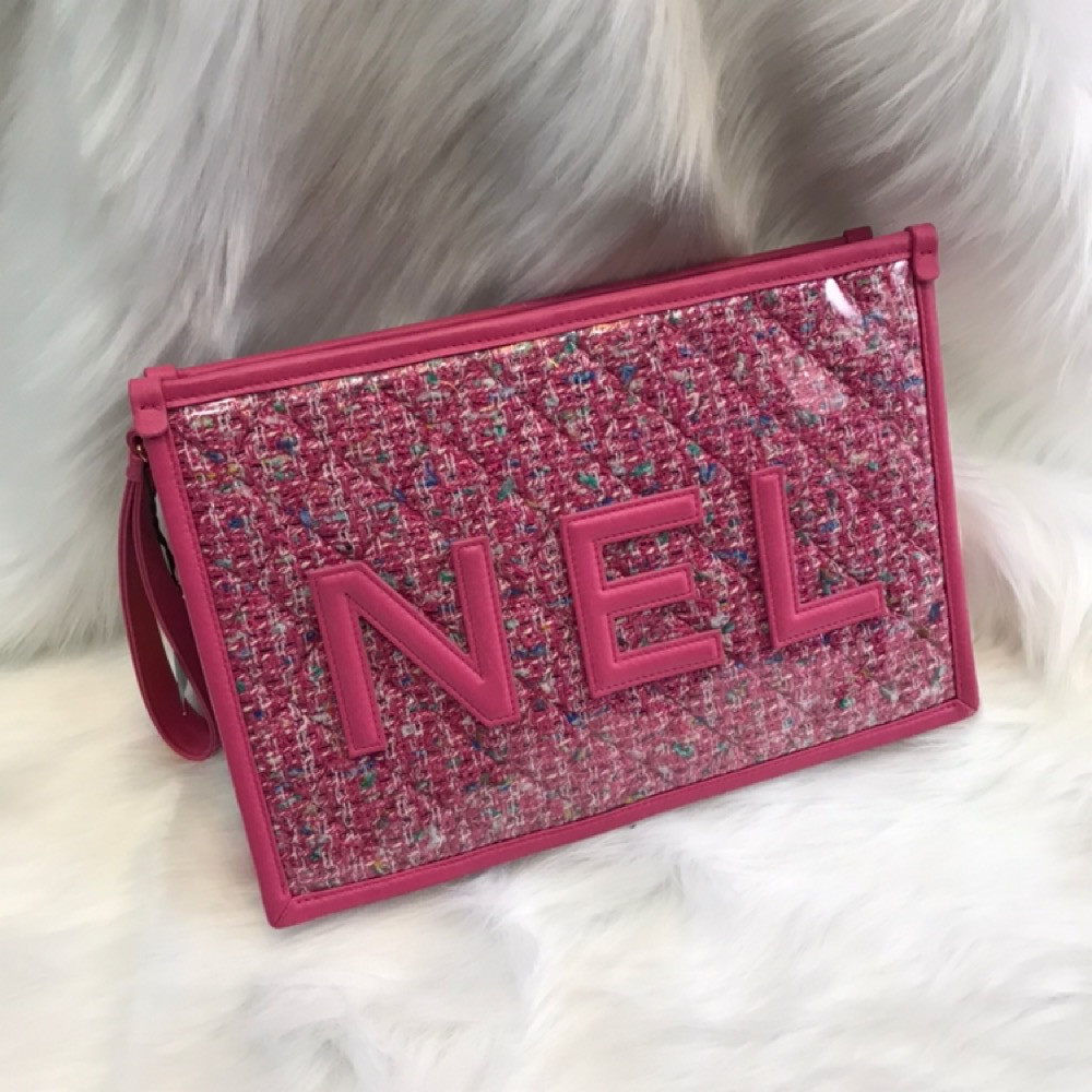 Clutch Chanel hồng