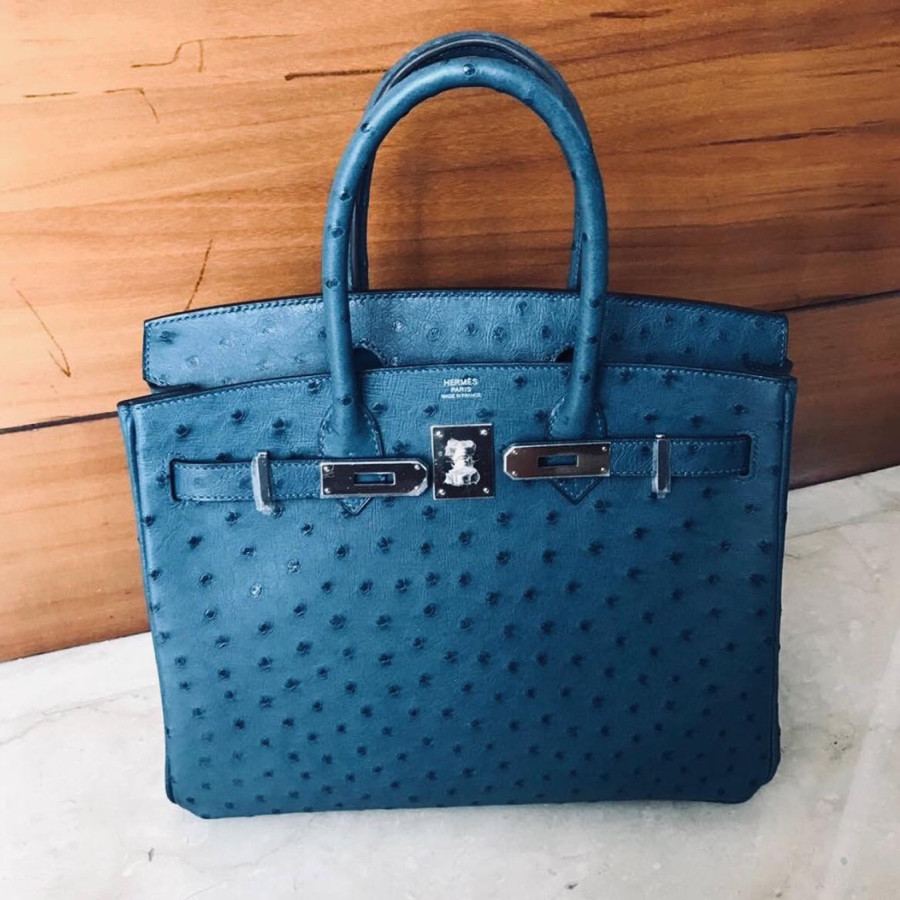 Hermes Birkin Size 35 Blue-De-Matte Ostrich