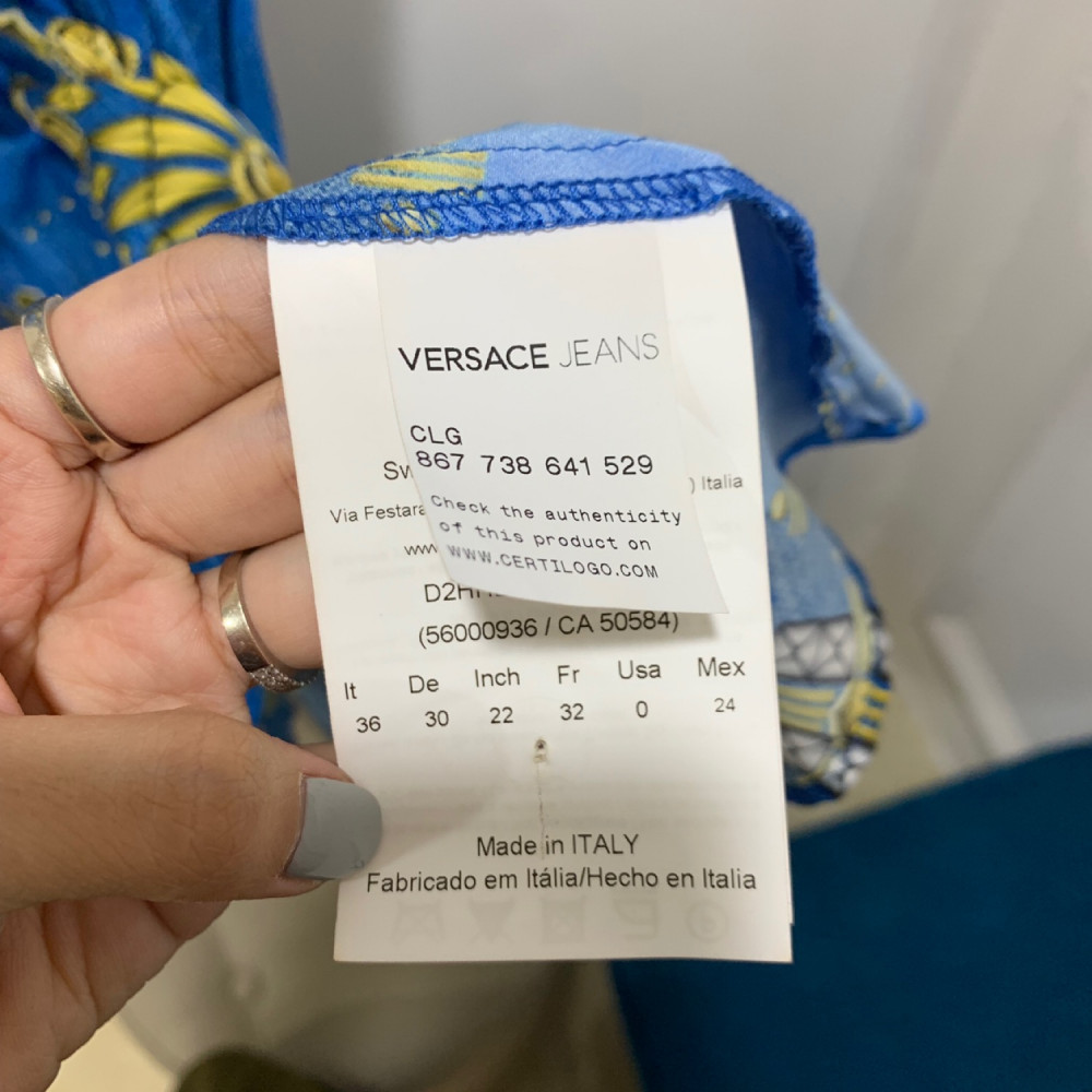 Váy Versace hoạ tiết lụa size 36