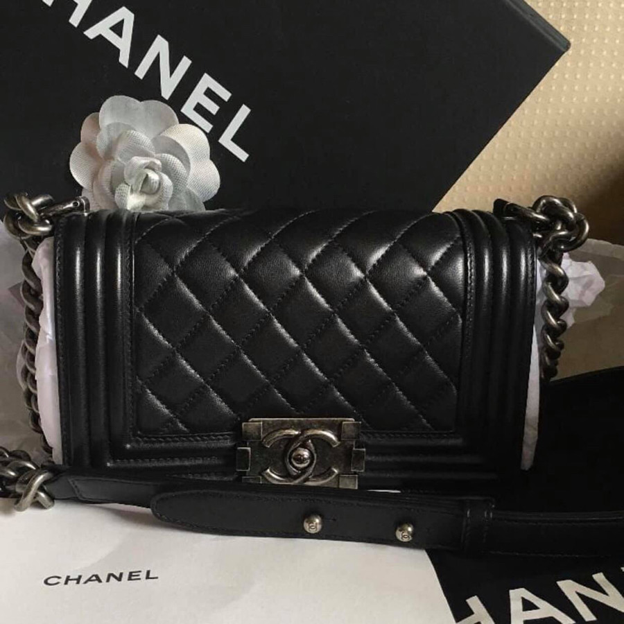 Chanel Boy Small Lambskin Black Medium Shw