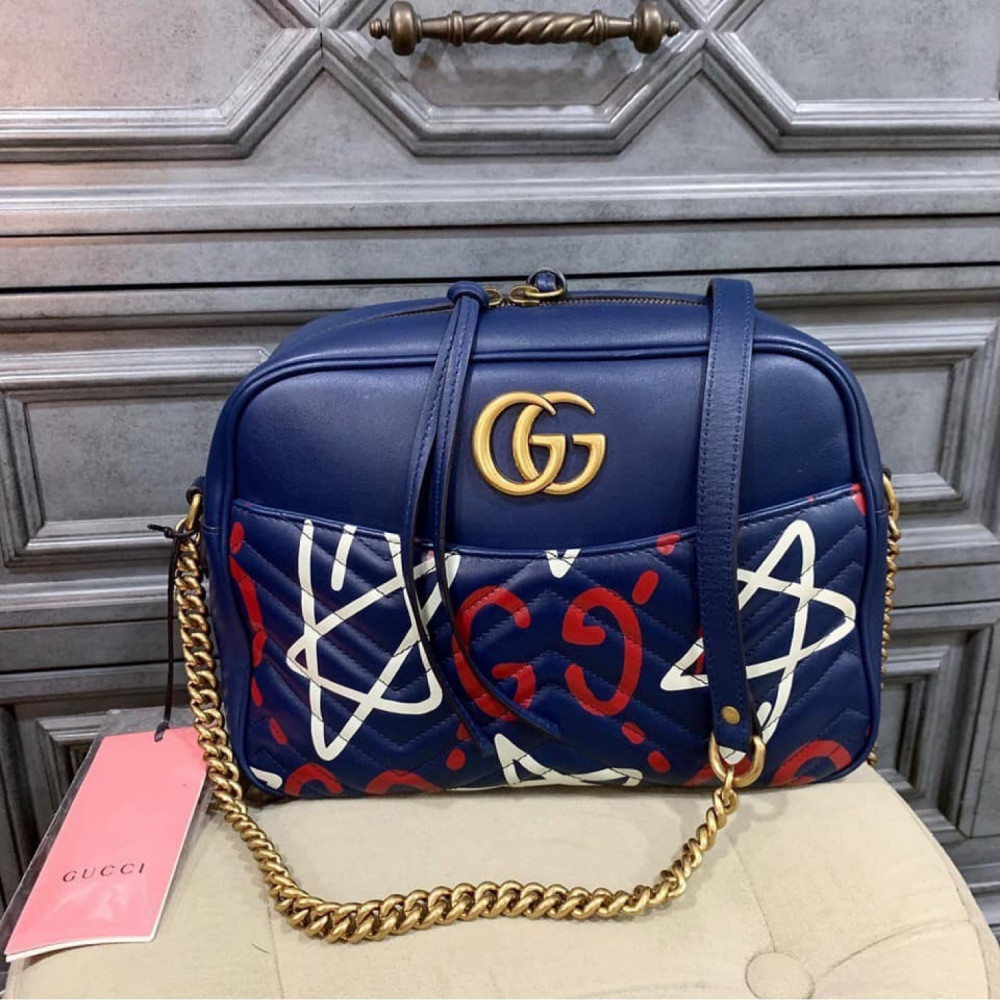 Túi Gucci Marmont camera ghost print new