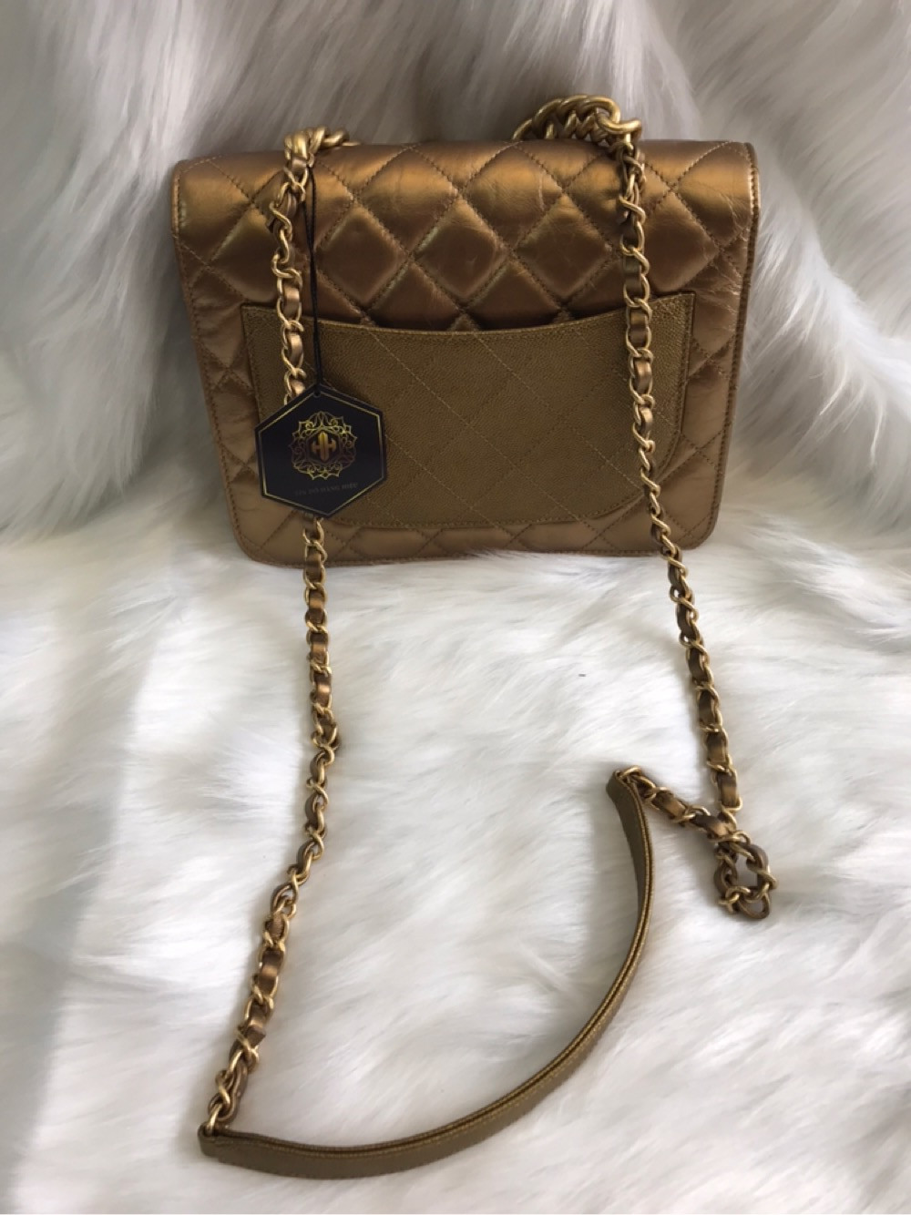 Túi Chanel metalic gold