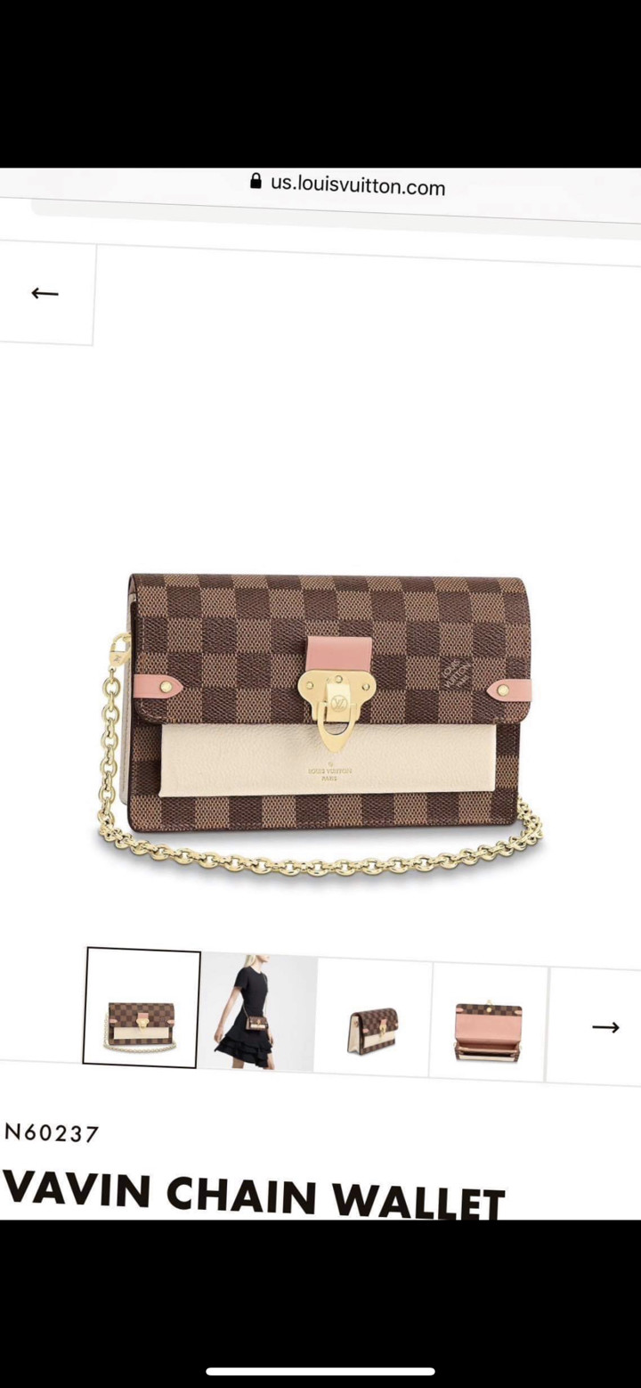 LV Vavin Chain Wallet Beige WOC Leather Womens Fashion Bags  Wallets  Clutches on Carousell